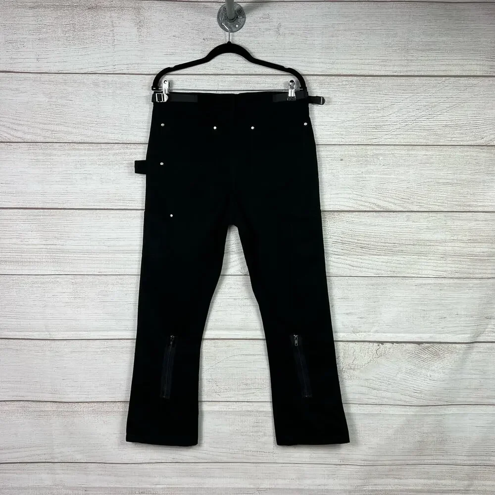 Vuja Dé Men's Black Flared Carpenter Pants Size Medium